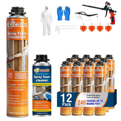 Closed Cell Spray Foam Insulation Kit 240 Sq.Ft.,High Density Polyurethane Expan