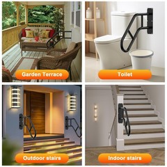 Vznek Handrails For Outdoor Steps 22.8 Stair Railing Indoor1-3 Step U-Shaped