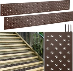 Gisafai 2-pc Non-Slip Aluminum Stair Treads 30×3.75″ Outdoor Metal Nosing