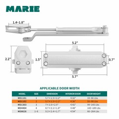 MARIE Automatic Size 2 Door Closer for Residential and Commercial/Adjustable Spr