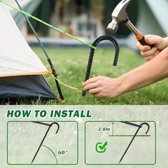 16 Inch Ground Stakes Heavy Duty,16 Pack Metal Fence Stakes for Ground for Wi…