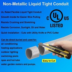 1.25″ x 100′ Flexible Liquid Tight, Non-Metallic, Electrical PVC Conduit