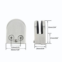 8Pcs Semicircle Glass Clamps Brushed Nickel 52x43x24mm for Glass Shelves Kitchen