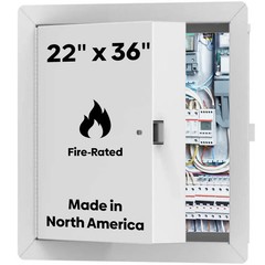 Cendrex 22×36 Fire Rated Access Door Panel Insulated Steel White BA-FRI