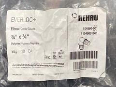 **19 Pcs** REHAU 3/4″ x 3/4” Polymer Pex 90 Degree Elbow Polymer 104860-001 Z5-A