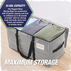 RUGGED RHINO Heavy Duty Extra Large Moving Bags, Durable Bag with Strong Hand…