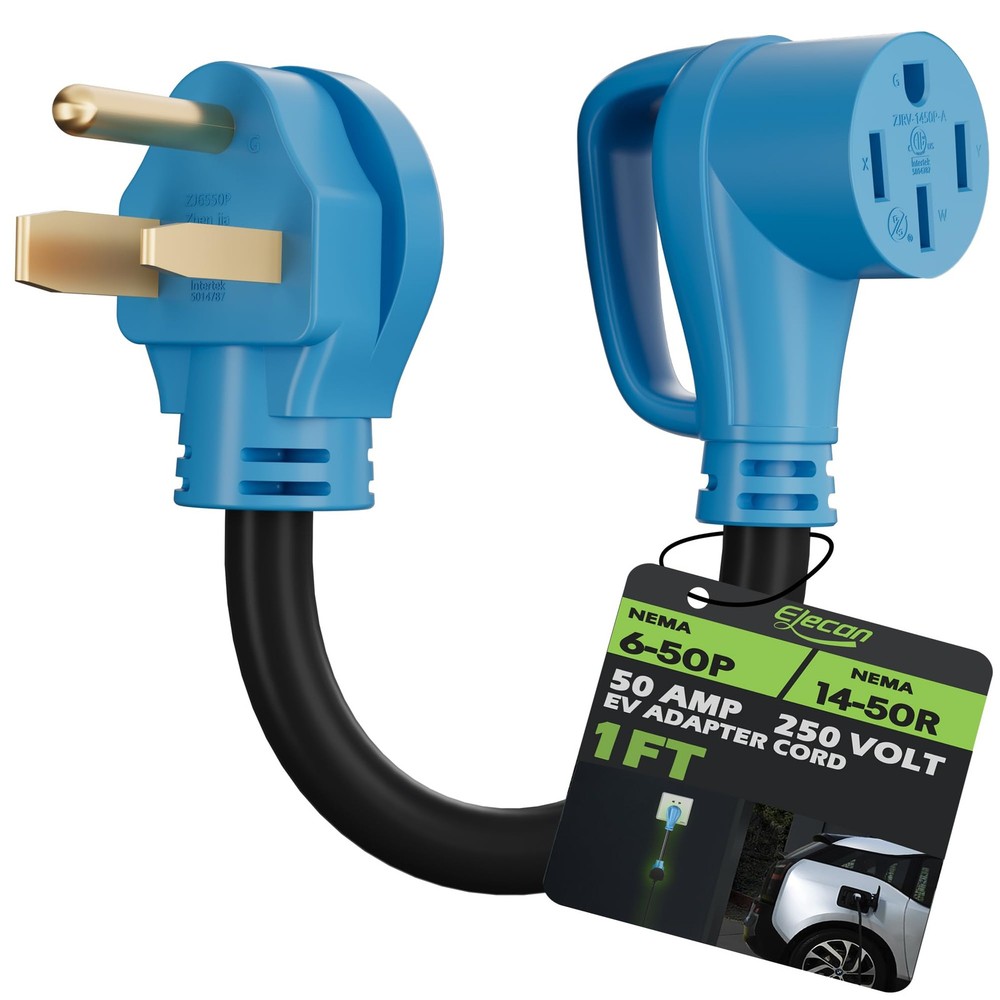 Elecan NEMA 6-50P to 14-50R EV Charger Adapter Cord, 50 Amp 3