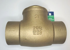 3″ Brass Swing Check Valve Hard Seat Sweat x Sweat Solder Fitting 200 Psi WOG
