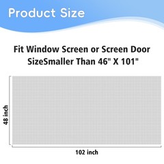 48″x102″ Windows Screen Mesh,Fiberglass Window Mesh, Door Black
