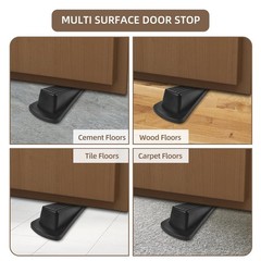 JZWBLILY Door Stoppers for Bottom of on Floor, Premium 4 Pack, Black