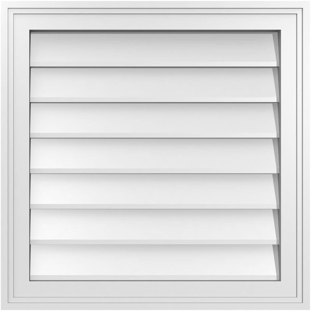 Ekena Millwork 22W X 22H Rectangle Surface Mount Pvc Gable Vent Non-Functional