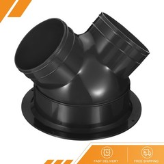 3 Ways Duct Splitter 4″x4″x6″ Y Reducer Exhaust Pipe Adapter Flange Black
