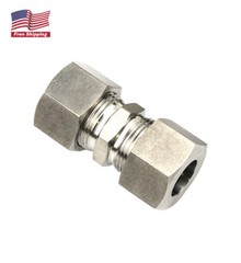 304SS Compression Tube Fitting Union Straight Connect 3/8″ x 3/8″ Tube OD 1PC