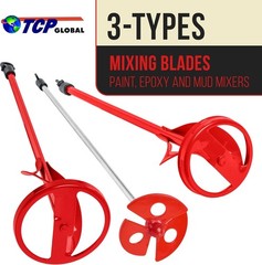 Paint Mixer Attachment Set of 3 – 14″ Drill Paddle Mixer with 3/8″ & 5/16″ He…