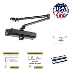 Commercial Hydraulic Door Closer Heavy Duty Bronze Surface Mount Self Closing