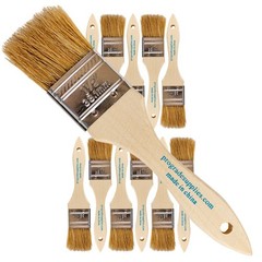 Pro Grade Chip Brushes – Paint Brush – Natural Bristle, 1.5 Inch -12 Pack