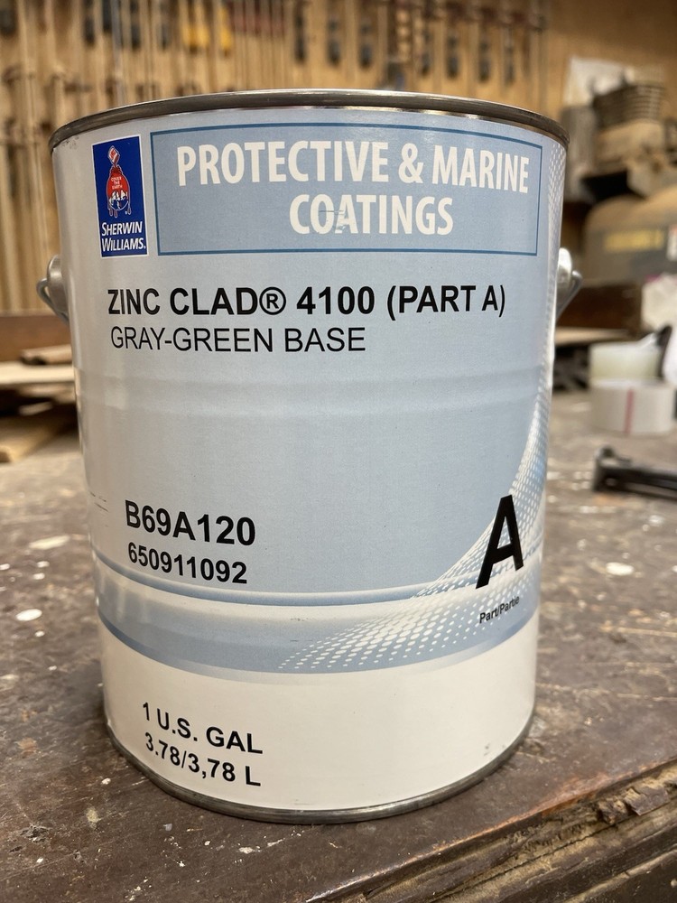 1 Gallon Sherwin Williams Protective &Marine Coatings Zinc Clad 4100 Part A ONLY