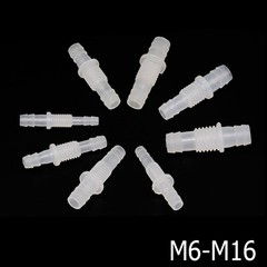 Bulkhead Connector Plastic Straight Barbed Threaded Fitting M6-M16 Pipe Joiner