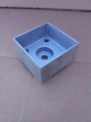 STAND-OFF Post Base, Anchored 4×4 Heavy Cast Aluminum, Mill, MADE IN THE USA