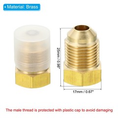 2Pack 1/4″ Female Flare x 3/8″ Male Flare Connectors Brass Adapters Reducing