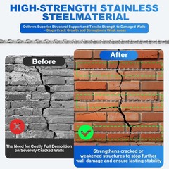 10 Pack 1/4″ x 40″ 304 Stainless Steel Helical Stitching Ties for Masonry Cra…