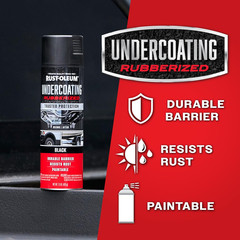 Rust-Oleum 248657-6PK Stops Rust Undercoating Spray, 15 Oz, Rubberized Black, 6