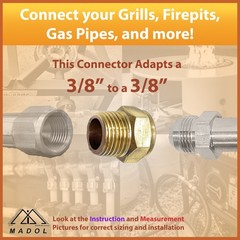 Connector Fitting, Female Flare x Male NPT Adapter Reducer for Propane Gas
