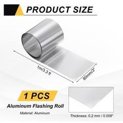 3″ x 3.3ft Aluminum Flashing Roll 0.2mm Metal Roof Panels for House Repair