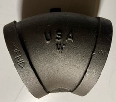 Ward 4″ 45° Elbow Black Pipe Fitting Malleable Iron Class 150 USA 45 New