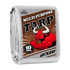 Tarp 10×20 ft Heavy Duty 10mil Silver/Brown 100% Waterproof High Durability M…