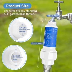 2 Pieces Calcium Inhibitor Filter for 3/4″ Standard Garden Hose and Faucets,