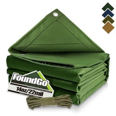 FoundGo Canvas Tarp 8x12ft Heavy Duty Waterresistant Tarps with Grommets, UV …