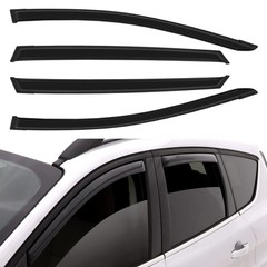 Side Window Deflectors Dark Smoke Rain Guards 4pc for 2013-2018 Toyota RAV4