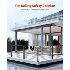 1x Cable Railing Post, 42x1x2 Inch Level Deck Stair Posts Cable Handrail Post