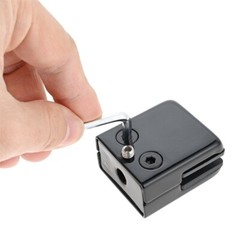 8Pcs Glass Clamps with 2pcs Hex Screwdriver Black 304 Stainless Steel 48x42x24mm