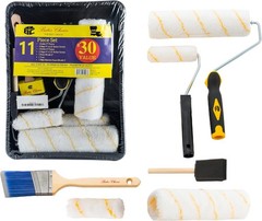 Bates – Paint Tray Set, Rollers, Brushes for Black/Yellow Handle