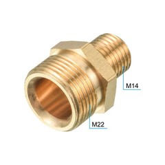 Pipe Fitting M22 to M14 Male Thread Hex Extension Connector Adapter 1.22″ Gold