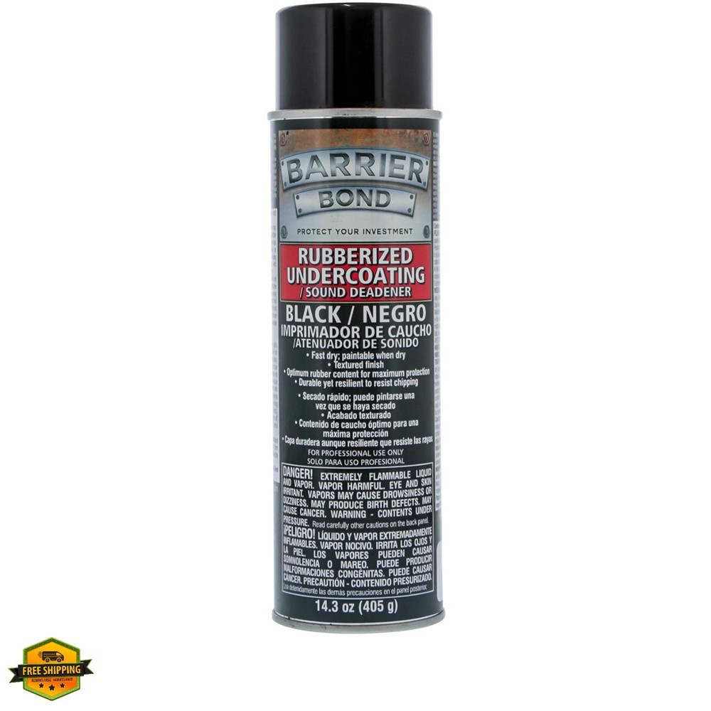 Barrier Bond – Rubberized Undercoating Sound Deadener, 14.3oz Black Spray, Un…