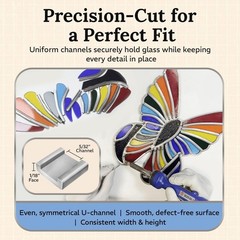 1/8″ Flat U Lead Came for Stained Glass | 2 6ft Hobby Came for Stained Glass …
