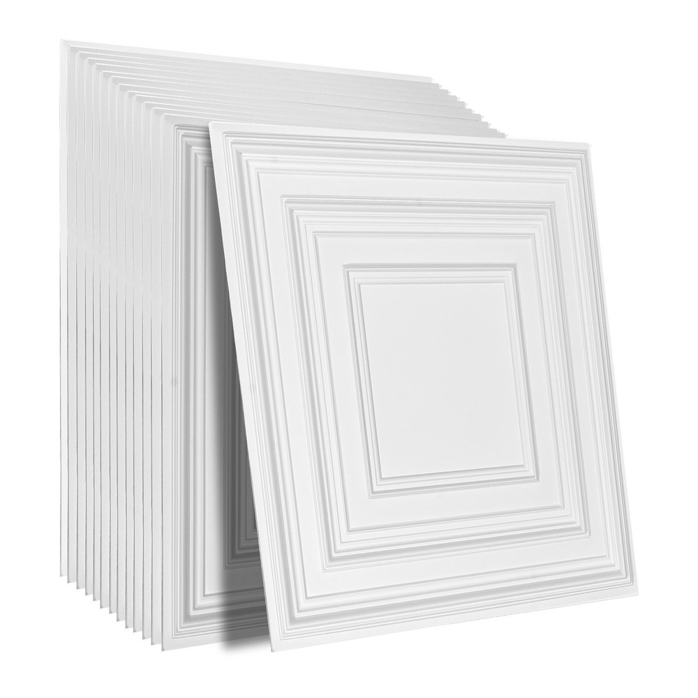 Ceiling Tiles, 12 – Pack 24 x 24 in, Drop Ceiling Tiles Premium PVC Sheet, Easy