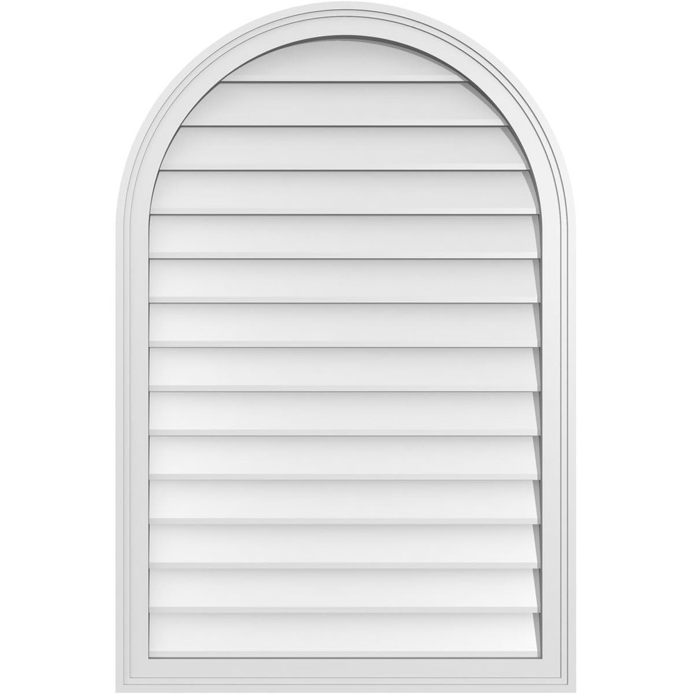 Ekena Millwork GVPRT28X4202SN Round Top 28″W x 42″H, Factory Primed White