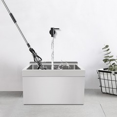 Commercial Mop Sink Stainless Steel Sink Rectangular Sink w/ Drain Wall-mounted