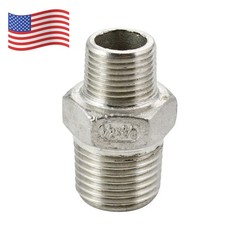 1/2” to 3/8″ Male NPT Hex Nipple Pipe Fitting Reducer Adapter Connector SS304