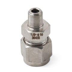1pc Compression Tube Fitting 1/8 PT Male x 10mm OD Tube Stainless Steel