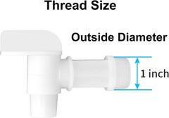 White Plastic Drum Faucet – 3/4″ NPT Spigot for Plastic Jugs & Water Tanks
