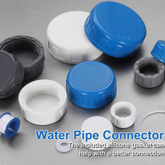 5Pcs 2 Inch PT Female Thread PVC Pipe Fitting Cap, Cleanout Water Drain End Caps