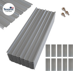 10 Pcs Metal Roofing Panels, 5.1 Feet Corrugated Galvanized Roofing Panels Metal