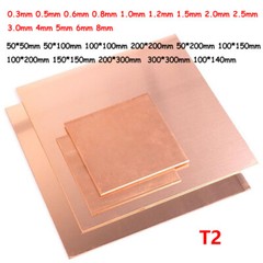 T2 Copper Sheet Copper Plate 0.3/0.5/0.6/0.8/1/1.2/1.5/2 – 8mm Sizes 50mm-300mm