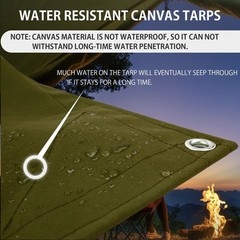 FoundGo Canvas Tarp 8’*10′ Heavy Duty Waterproof Tarps with Grommets, UV Resi…