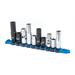 TITAN 10 pc. 1/4 in. and 3/8 in. Dr. 10 mm Socket Set 68660